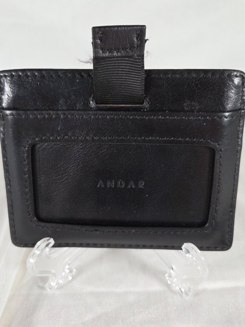 Andar "The Denner" Black Premium Full Grain Leather Minimalist Card Wallet